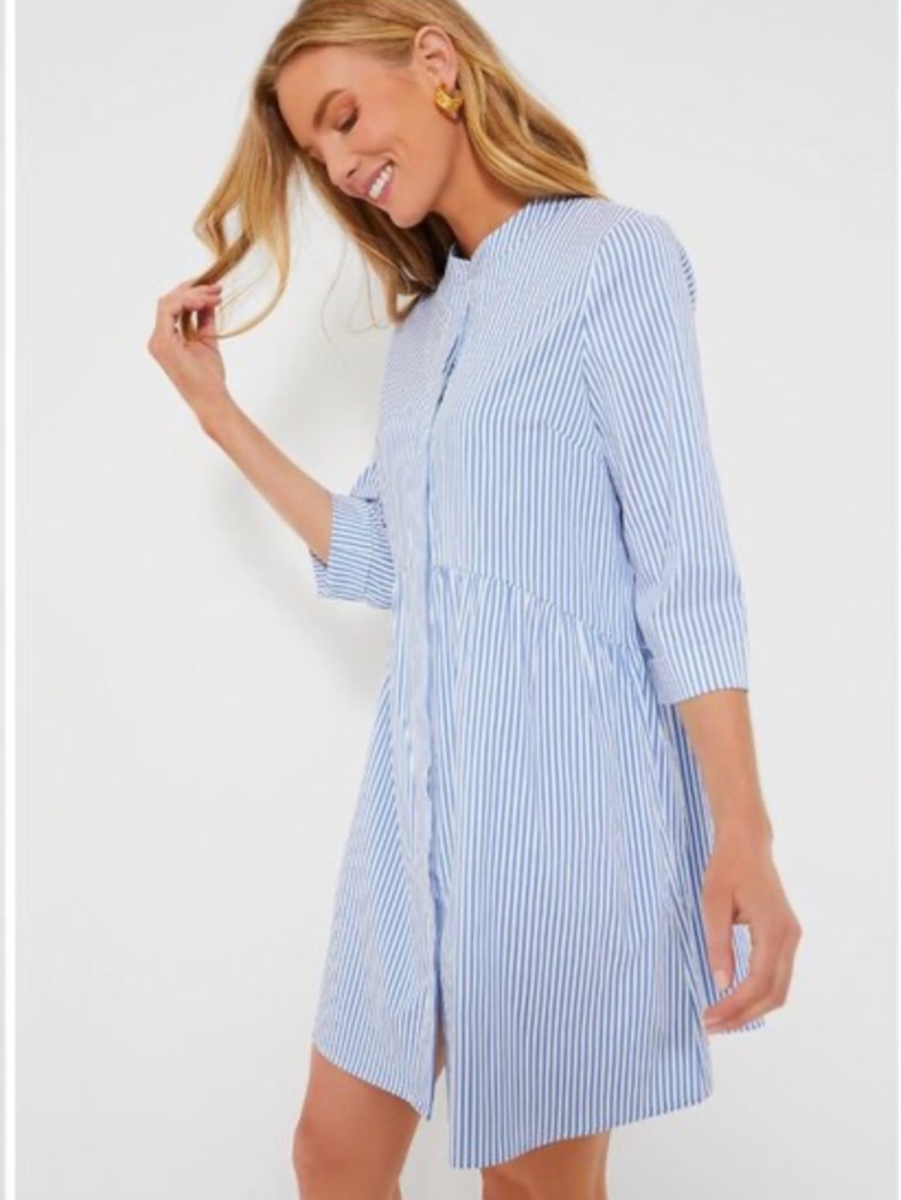 Tuckernuck Blue Stripe Royal Shirt Dress  Size Medium - Picture 3 of 13